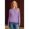 image:imageArachampCloz Womens Comfy Cotton Blend Cable Knit Casual Sweaters 2025Light Purple