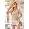 image:imageArachampCloz Womens Lightweight Summer Short Sleeve Sweater Top Shirt BlouseAzapricot 02