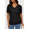 image:imageArachampCloz Womens Lightweight Summer Short Sleeve Sweater Top Shirt BlouseAzblack