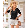 image:imageArachampCloz Womens Lightweight Summer Short Sleeve Sweater Top Shirt BlouseAzblack