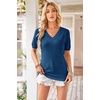 image:imageArachampCloz Womens Lightweight Summer Short Sleeve Sweater Top Shirt BlouseAzdark Blue