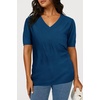 image:imageArachampCloz Womens Lightweight Summer Short Sleeve Sweater Top Shirt BlouseAzdark Blue