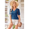 image:imageArachampCloz Womens Lightweight Summer Short Sleeve Sweater Top Shirt BlouseAzdark Blue