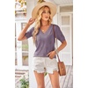image:imageArachampCloz Womens Lightweight Summer Short Sleeve Sweater Top Shirt BlouseAzgrey Purple