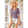 image:imageArachampCloz Womens Lightweight Summer Short Sleeve Sweater Top Shirt BlouseAzgrey Purple