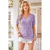 image:imageArachampCloz Womens Lightweight Summer Short Sleeve Sweater Top Shirt BlouseAzlight Purple