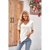 image:imageArachampCloz Womens Lightweight Summer Short Sleeve Sweater Top Shirt BlouseAzoff White