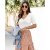 image:imageArachampCloz Womens Lightweight Summer Short Sleeve Sweater Top Shirt BlouseAzoff White