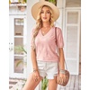 image:imageArachampCloz Womens Lightweight Summer Short Sleeve Sweater Top Shirt BlouseAzpink