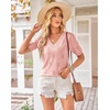 image:imageArachampCloz Womens Lightweight Summer Short Sleeve Sweater Top Shirt BlouseAzpink