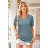 image:imageArachampCloz Womens Lightweight Summer Short Sleeve Sweater Top Shirt BlouseBgrey Blue