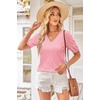 image:imageArachampCloz Womens Lightweight Summer Short Sleeve Sweater Top Shirt BlouseBpink