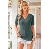 image:imageArachampCloz Womens Lightweight Summer Short Sleeve Sweater Top Shirt BlouseGrey Green