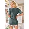 image:imageArachampCloz Womens Lightweight Summer Short Sleeve Sweater Top Shirt BlouseGrey Green