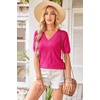 image:imageArachampCloz Womens Lightweight Summer Short Sleeve Sweater Top Shirt BlouseHot Pink