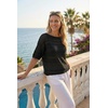 image:imageArachampCloz Womens Linen Blend Crochet Tops Summer Casual Outfits SweaterBlack