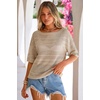 image:imageArachampCloz Womens Linen Blend Crochet Tops Summer Casual Outfits SweaterKhaki