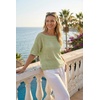 image:imageArachampCloz Womens Linen Blend Crochet Tops Summer Casual Outfits SweaterLight Green