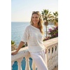 image:imageArachampCloz Womens Linen Blend Crochet Tops Summer Casual Outfits SweaterWhite