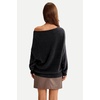 image:imageArachampCloz Womens Long Sleeve Faux Fur Off Shoulder Fuzzy Fall SweaterBlack