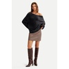 image:imageArachampCloz Womens Long Sleeve Faux Fur Off Shoulder Fuzzy Fall SweaterBlack