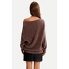 image:imageArachampCloz Womens Long Sleeve Faux Fur Off Shoulder Fuzzy Fall SweaterCoffee