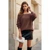 image:imageArachampCloz Womens Long Sleeve Faux Fur Off Shoulder Fuzzy Fall SweaterCoffee