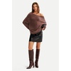 image:imageArachampCloz Womens Long Sleeve Faux Fur Off Shoulder Fuzzy Fall SweaterCoffee