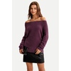 image:imageArachampCloz Womens Long Sleeve Faux Fur Off Shoulder Fuzzy Fall SweaterDark Red