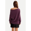 image:imageArachampCloz Womens Long Sleeve Faux Fur Off Shoulder Fuzzy Fall SweaterDark Red