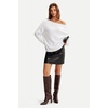 image:imageArachampCloz Womens Long Sleeve Faux Fur Off Shoulder Fuzzy Fall SweaterWhite