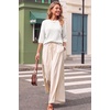 image:imageArachampCloz Womens Oversized 34 Sleeve Crochet Tops Summer Casual SweaterBeige