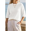 image:imageArachampCloz Womens Oversized 34 Sleeve Crochet Tops Summer Casual SweaterBeige