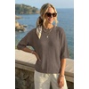 image:imageArachampCloz Womens Oversized 34 Sleeve Crochet Tops Summer Casual SweaterCoffee