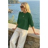 image:imageArachampCloz Womens Oversized 34 Sleeve Crochet Tops Summer Casual SweaterGreen
