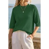 image:imageArachampCloz Womens Oversized 34 Sleeve Crochet Tops Summer Casual SweaterGreen