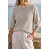 image:imageArachampCloz Womens Oversized 34 Sleeve Crochet Tops Summer Casual SweaterGrey