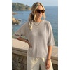 image:imageArachampCloz Womens Oversized 34 Sleeve Crochet Tops Summer Casual SweaterGrey