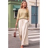 image:imageArachampCloz Womens Oversized 34 Sleeve Crochet Tops Summer Casual SweaterLight Khaki