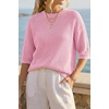 image:imageArachampCloz Womens Oversized 34 Sleeve Crochet Tops Summer Casual SweaterLight Pink
