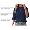 image:imageArachampCloz Womens Oversized 34 Sleeve Crochet Tops Summer Casual SweaterNavy