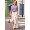 image:imageArachampCloz Womens Oversized 34 Sleeve Crochet Tops Summer Casual SweaterPurple