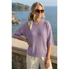 image:imageArachampCloz Womens Oversized 34 Sleeve Crochet Tops Summer Casual SweaterPurple