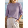 image:imageArachampCloz Womens Oversized 34 Sleeve Crochet Tops Summer Casual SweaterPurple