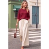 image:imageArachampCloz Womens Oversized 34 Sleeve Crochet Tops Summer Casual SweaterRed