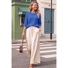 image:imageArachampCloz Womens Oversized 34 Sleeve Crochet Tops Summer Casual SweaterRoyal Blue