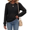 image:imageArachampCloz Womens Oversized 34 Sleeve Crochet Tops Summer Casual SweaterZblack