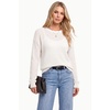 image:imageArachampCloz Womens Oversized 34 Sleeve Crochet Tops Summer Casual SweaterZwhite