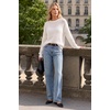 image:imageArachampCloz Womens Oversized 34 Sleeve Crochet Tops Summer Casual SweaterZwhite