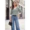 image:imageArachampCloz Womens Polo Striped Long Sleeve Casual Sweaters Breathable TopsGreen